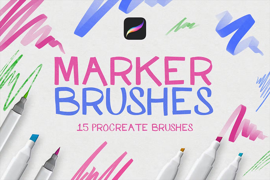 Marker Procreate Brushes (15 Brushes)