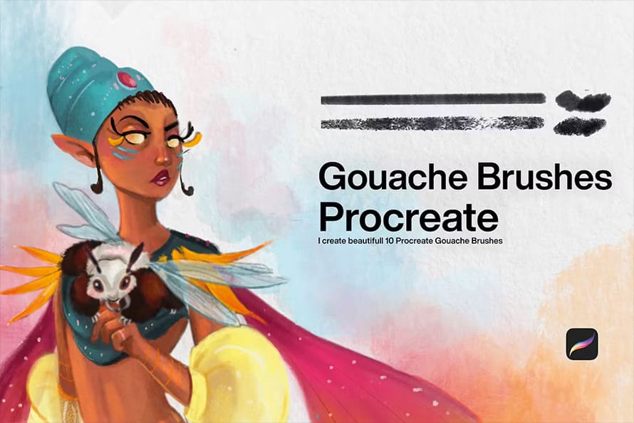Gouache Brushes For Procreate (10 Brushes)