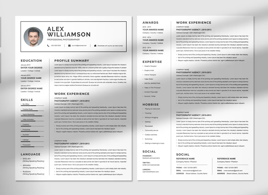 Professional Photograhper Resume