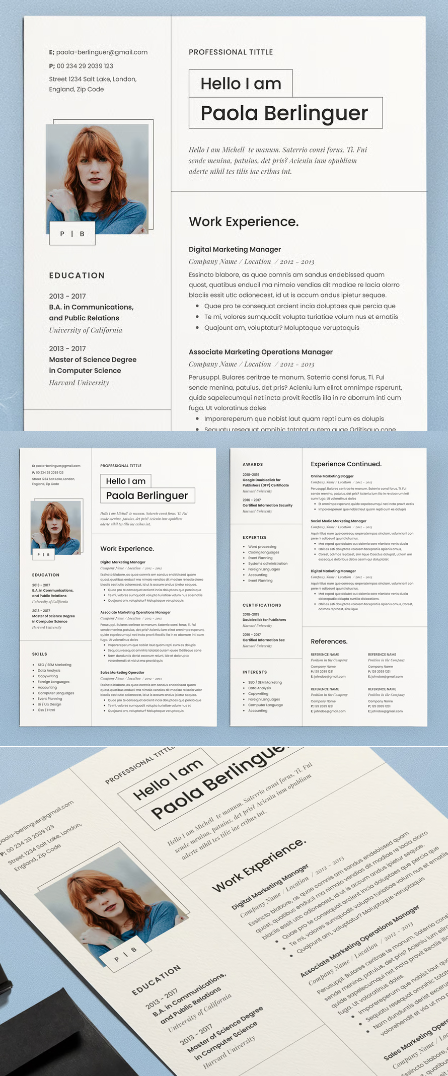 Resume with photo