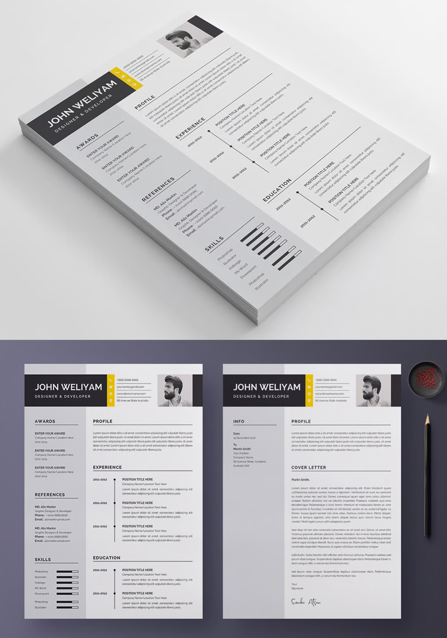 Professional and Modern CV / Resume Template