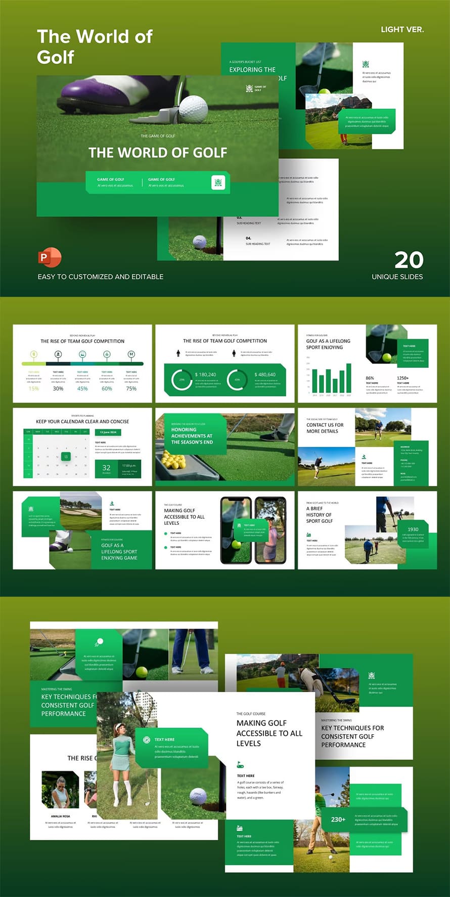 The World Of Golf Powerpoint Template