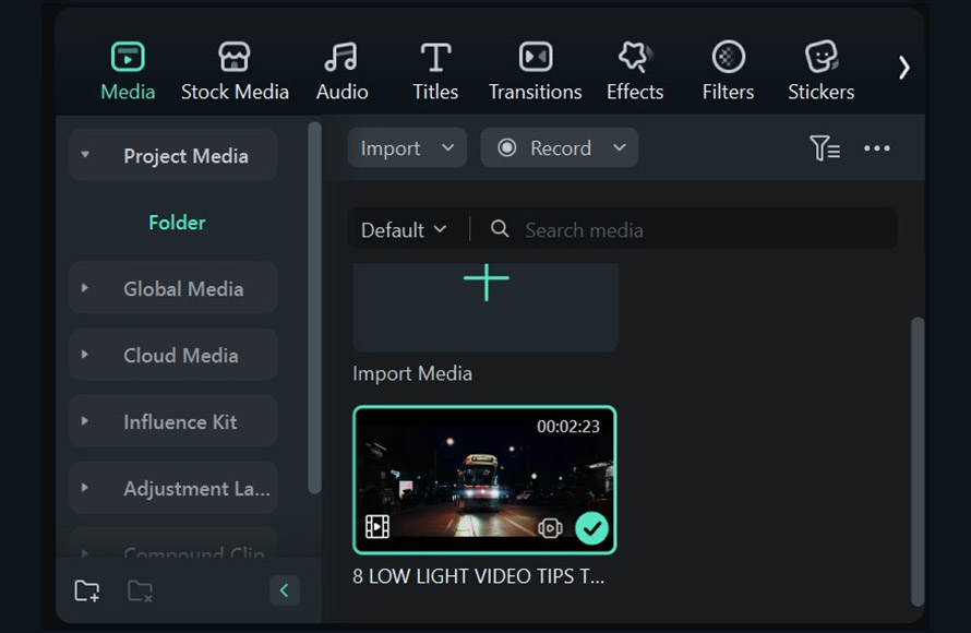importing the video